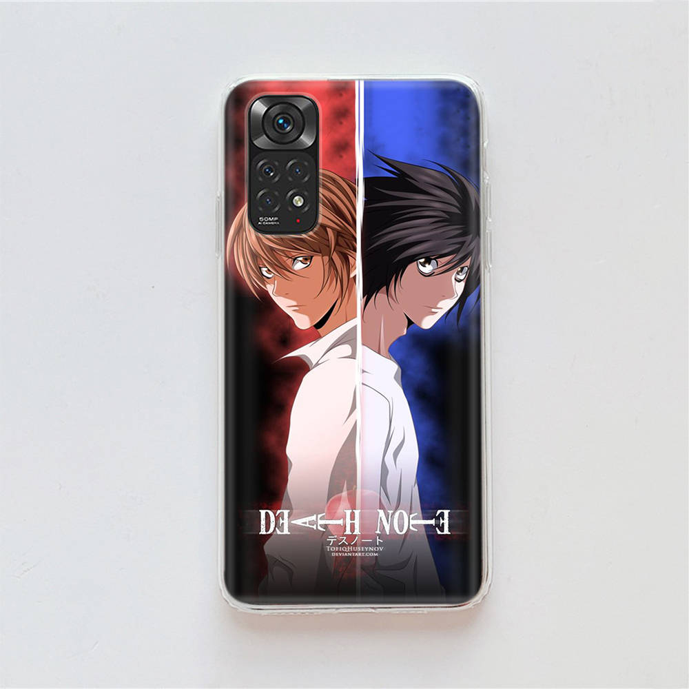 Чехол DT21 Death Note для Samsung A04 A14 A23 A34 A54 M23 M33 M52 M53 Realme 10 9 C30S C35 C55 VIVO Y02S Y21 Y33S Y51 X80 Pro Прозрачный чехол