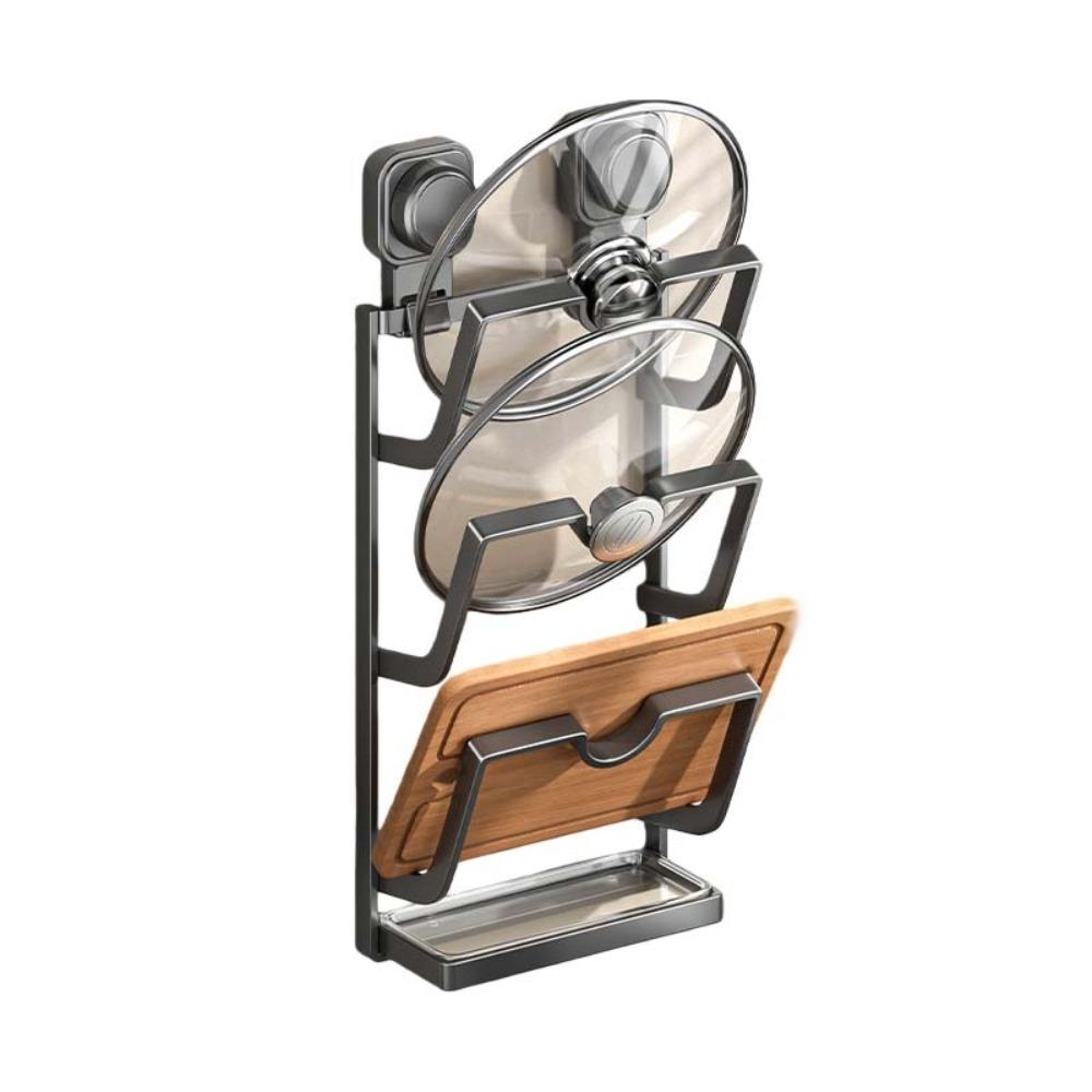 Carbon Steel Suction Cup Pot Lid Rack Cookware Storage Cutting Board Storage  Kitchen