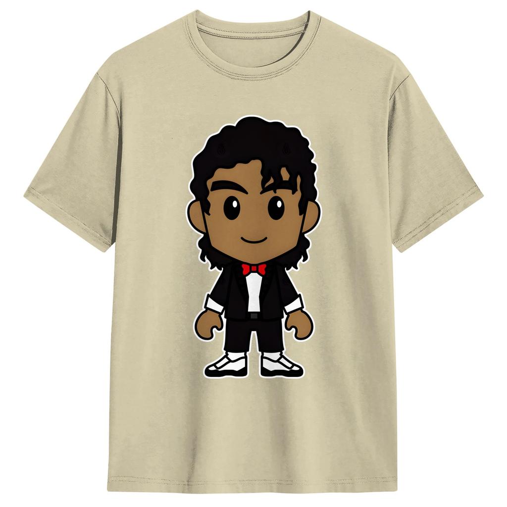 MMichael JJackson Чиби MJ Billie Футболка Харадзюку Футболки С Коротким Рукавом Y2K Базовые Топы Летние Хлопковые Большого Размера Топы