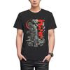 Fineplus Godzilla T-Shirt, Short Sleeve, King Ghidorah Poster Print, Japanese Pattern, Cherry Blossom Design, Character Merchandise