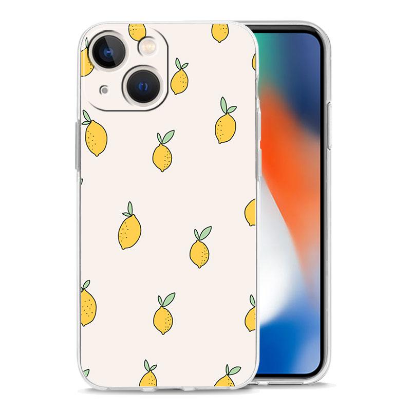 Средиземноморский Лимон Роскошный Прозрачный Чехол Для Телефона Для iPhone 15 16 14 13 12 11 Pro Max XS X XR 7 8 Plus Ударопрочная Прозрачная Крышка