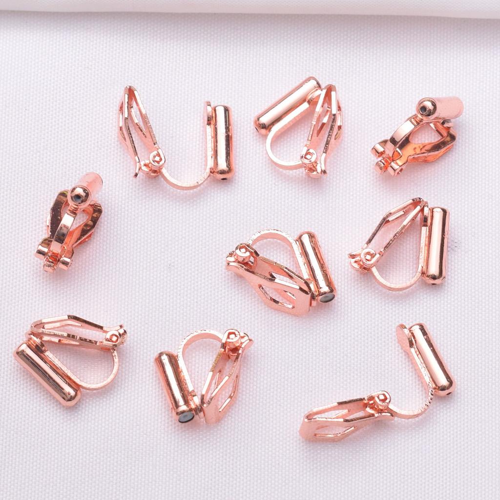 10pcs Color Retention 18K Bag, Gold Triangle Clip Ear Clip, No Ear Piercings Diy Handmade Stud, Painless Earclip Converter Material