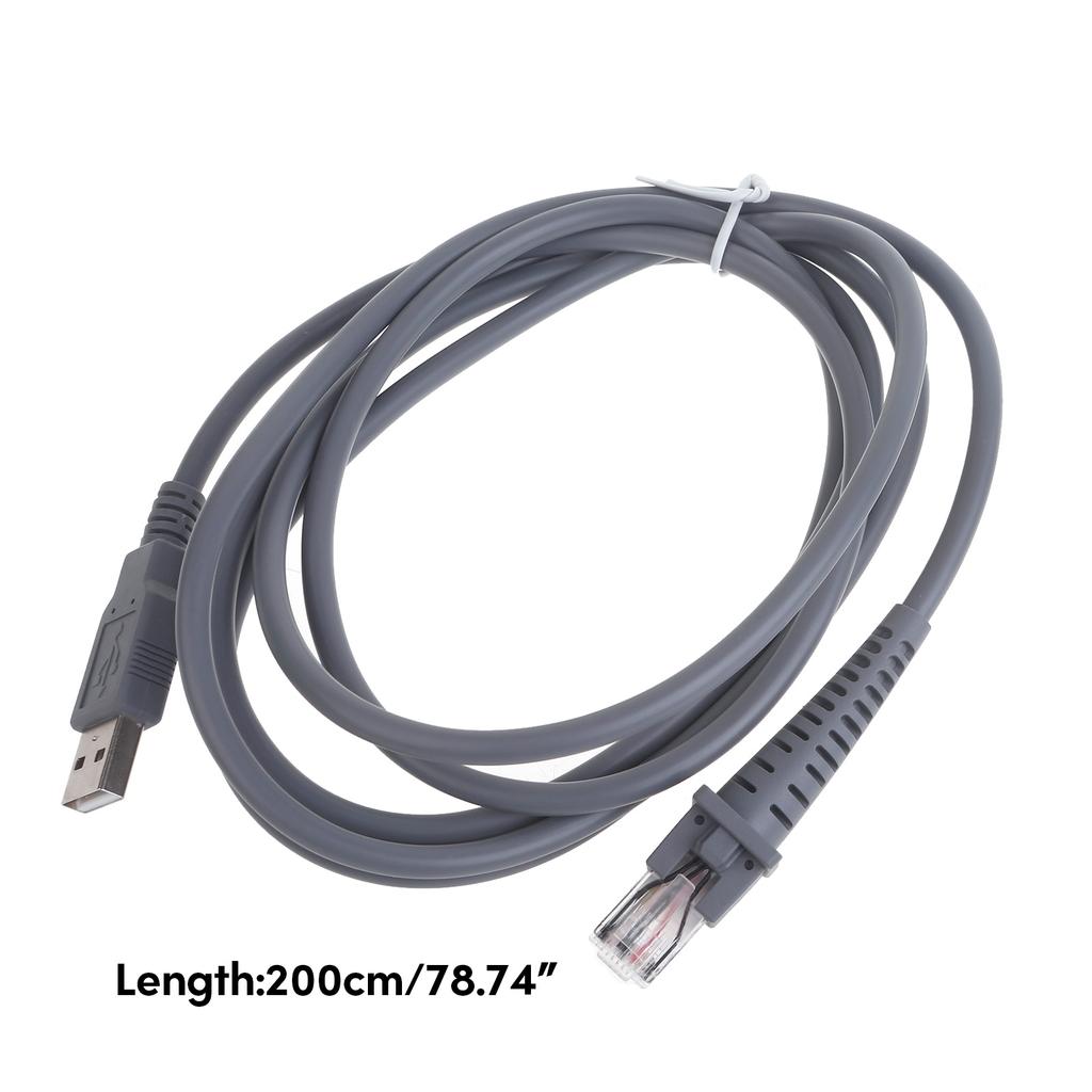 USB-кабель для подключения, длинный сменный кабель для передачи данных, 2 м/7 футов, подходит для сканеров GD4130 QD2100 GBT4100