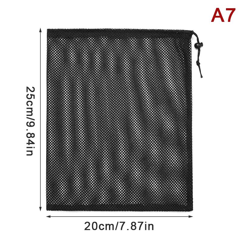 Черно-белая прочная сетчатая сумка на шнурке для хранения, многоцелевой мешок для дома, путешествий, активного отдыха, белья, вещей