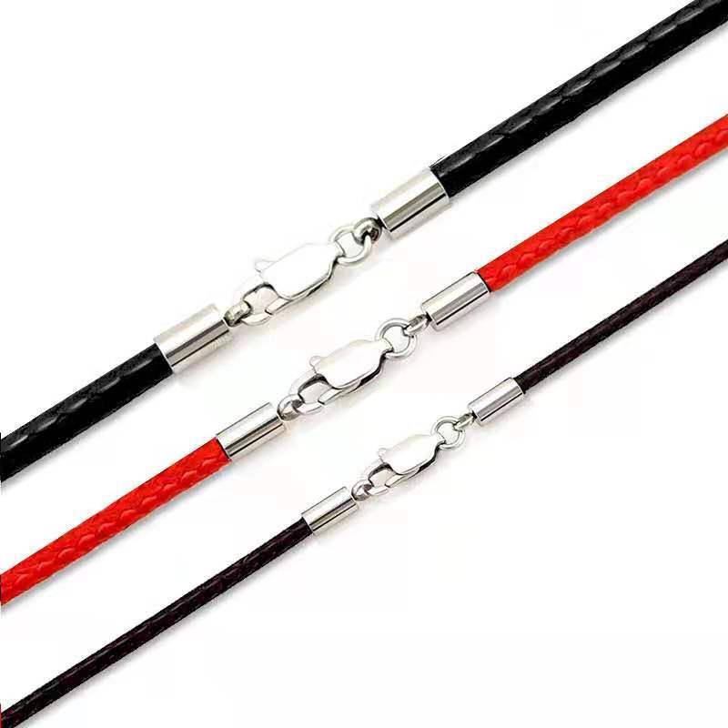 1PC Leather Cord String Rope Necklace Making Lobster Clasp Jewelry Finding DIY Accessories