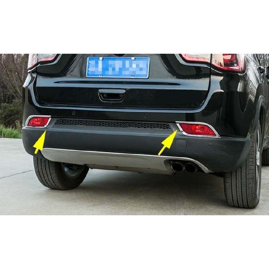 Front&Rear Fog Light Cover Trim for 2017- JEEP Compass Chrome Trims Set 4PCS
