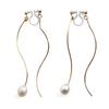 Earrings for Women Miyabi Grace Freshwater Pearl Earrings White Pearl Earrings Dangling Pierced Back Charm Painless Resin [Miyabi Grace] Non-Pierced
