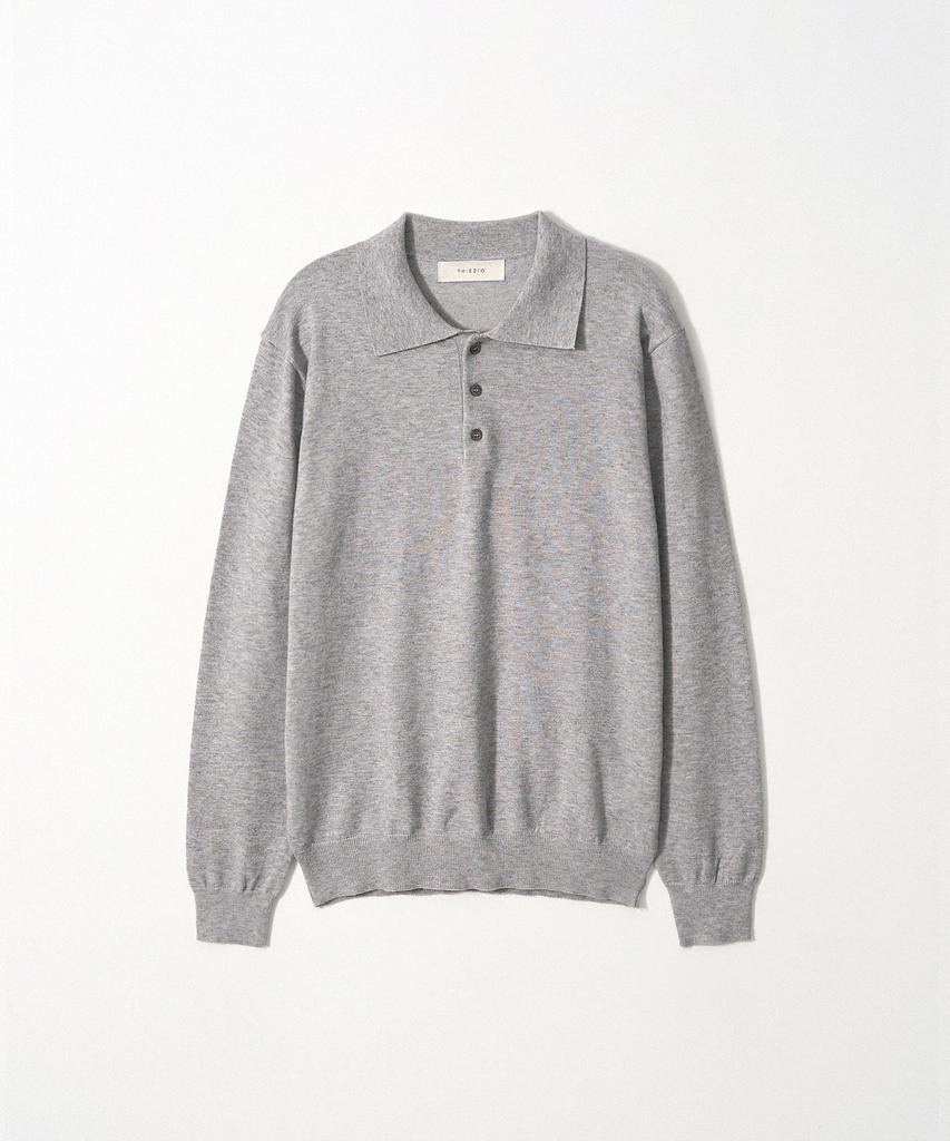 EZIO Essential Button Collar Knit_Light Gray