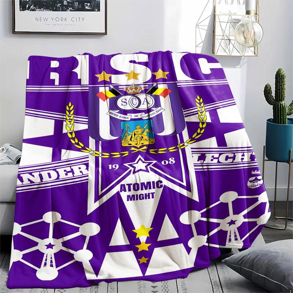1PC Royal Sporting Club Anderlecht Patterned Flannel Blanket Suitable For All Seasons for Home Decor Warmth and Comfort Gifts Holiday Present