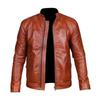 Наппа Натуральная Мужская Кожа Байкерская Куртка Коричневая Ручная Работа Повседневная Стильная Мотоциклетная