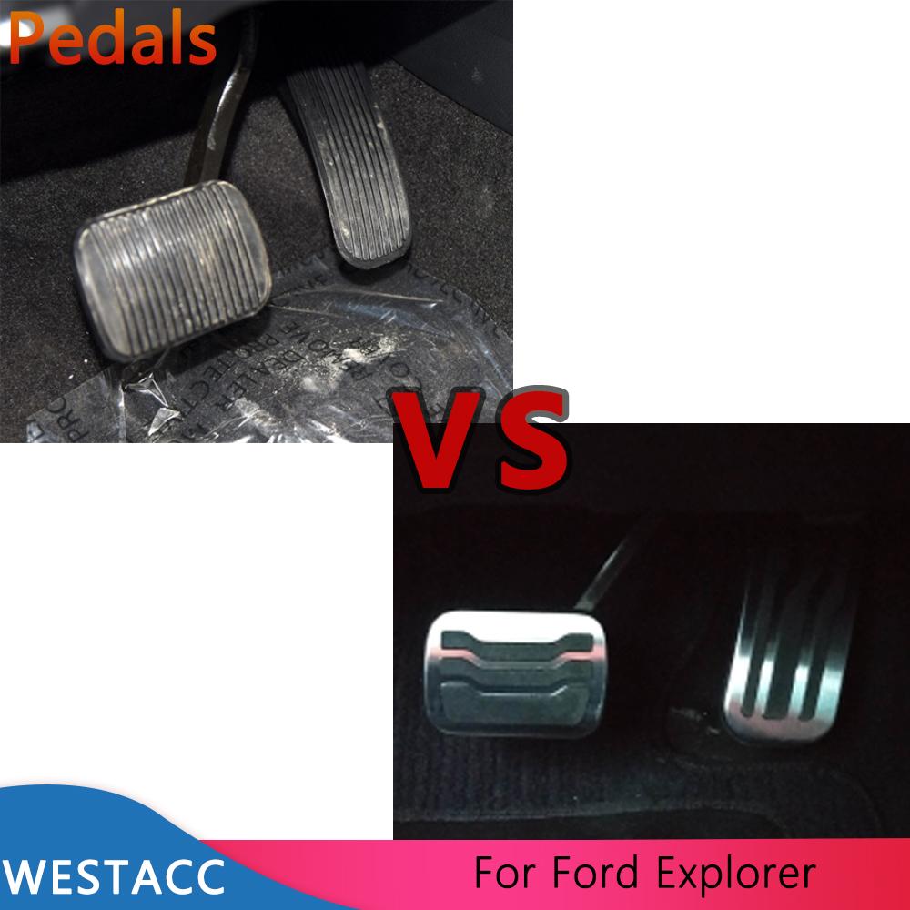 Автомобильные педали из нержавеющей стали, защитный чехол для педали газа и тормоза акселератора для Ford Explorer 2011-запчасти