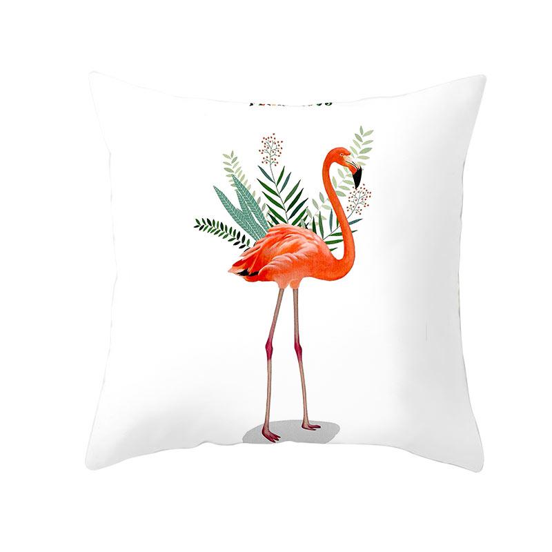 Summer Tropical Plant Flamingo Decorative Pillowcase Green Leaf Pillowcase Flamingo Pillowcase