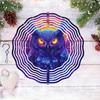 Metal Wind Chime with Mystical Owl and Colorful Mandala Design for Indoor Outdoor Garden Decor No Battery Needed Gift for Nature Lovers