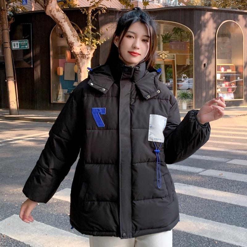 Winter down cotton-padded jacket women's year design sense niche student hooded thickened cotton-padded jacket bread jacket