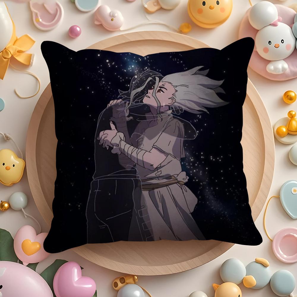 DDrstone Anime Cushion Cover Plush Fabric Soft DoubleSided Printed Sofa Warm Winter Home Gift Pillow Cover