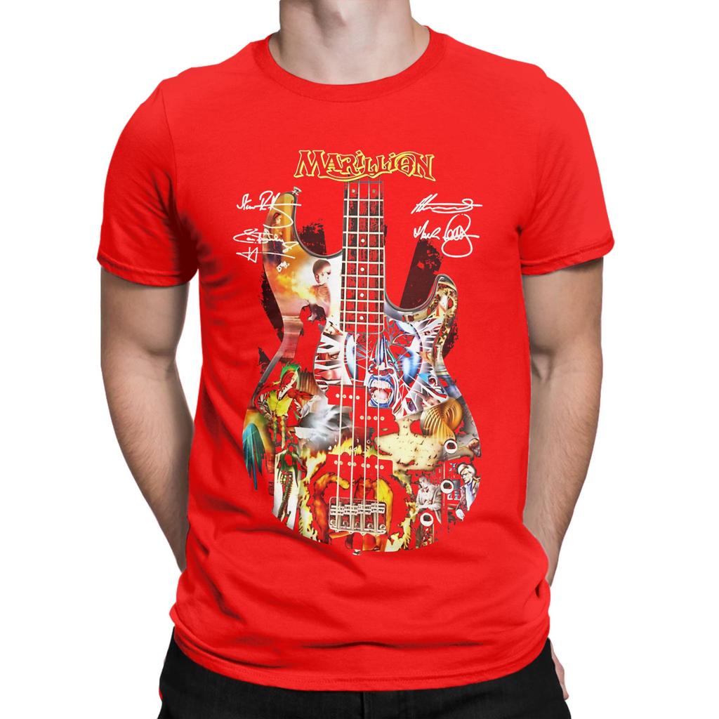 Marillion Guitar Signatures Graphic 100 Cotton TShirt Marillion Tees Tops For Unisex