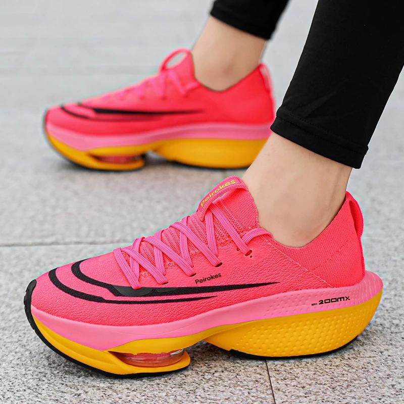 Кроссовки для бега по шоссе Карбоновая пластина Марафонские Летние спортивные кроссовки для мальчиков Толстая подошва Воздушная подушка Оригинальные кроссовки для бега