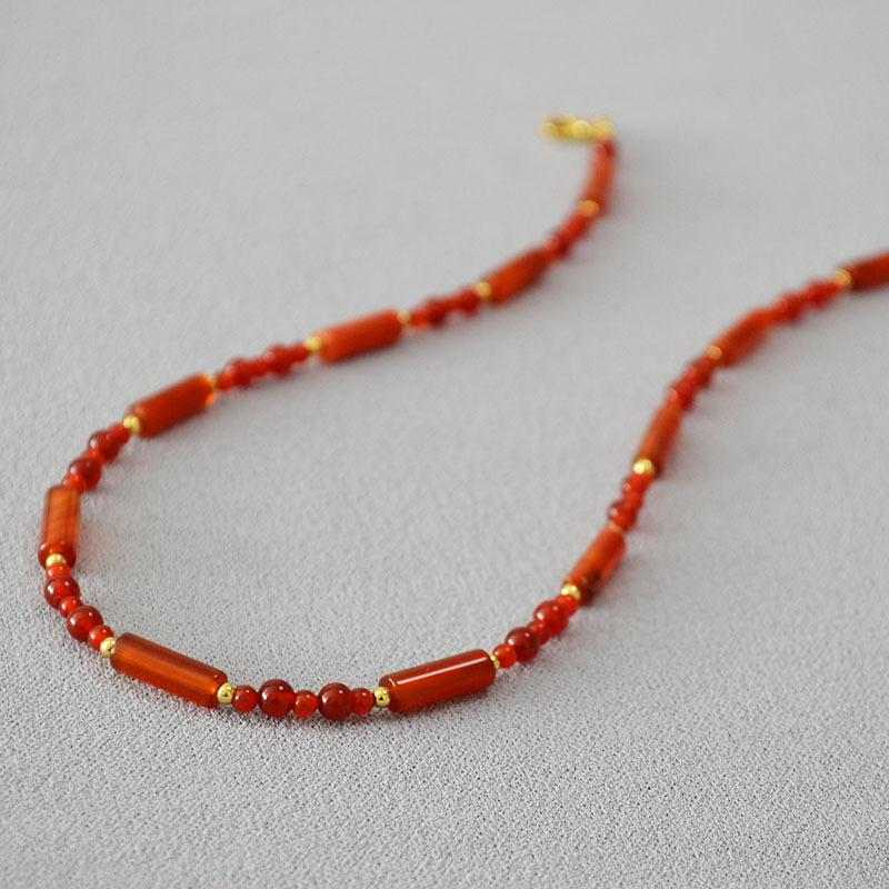 Модный тренд ретро новый китайский агат ожерелье женщины легкий роскошный темперамент высокий смысл ожерелье ключица цепь женщины