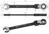 12 open-end wrench with ratchet, 72 teeth and Waryński joint