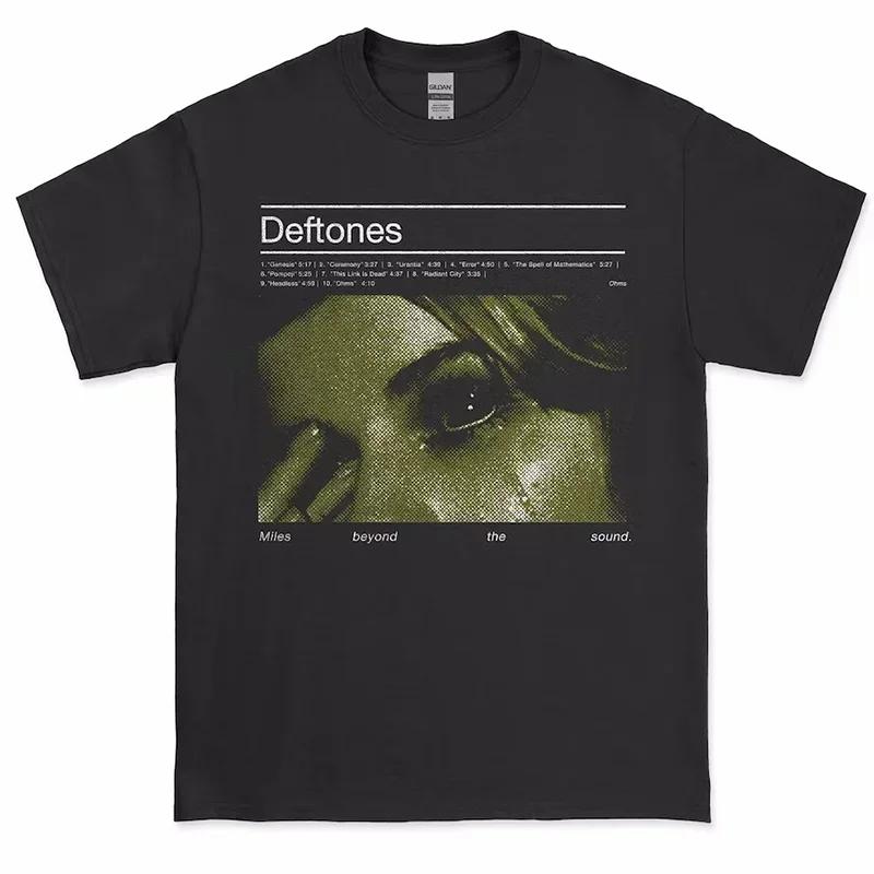 Футболка Deftones Мужская Высококачественная Хлопковая Футболка Модные Женские Топы с Коротким Рукавом Панк Музыкальный Стиль Металл Американская Футболка Топы