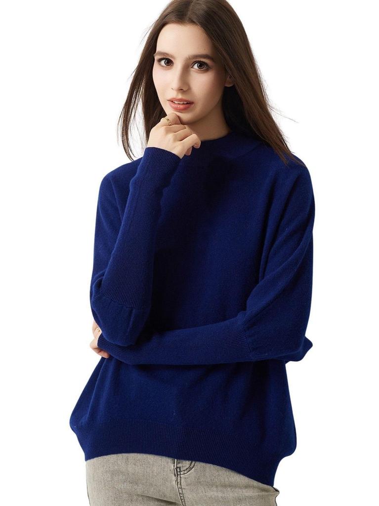Women's High Neck Batwing Sleeve Knit Wool Sweater - Cozy Winter Style