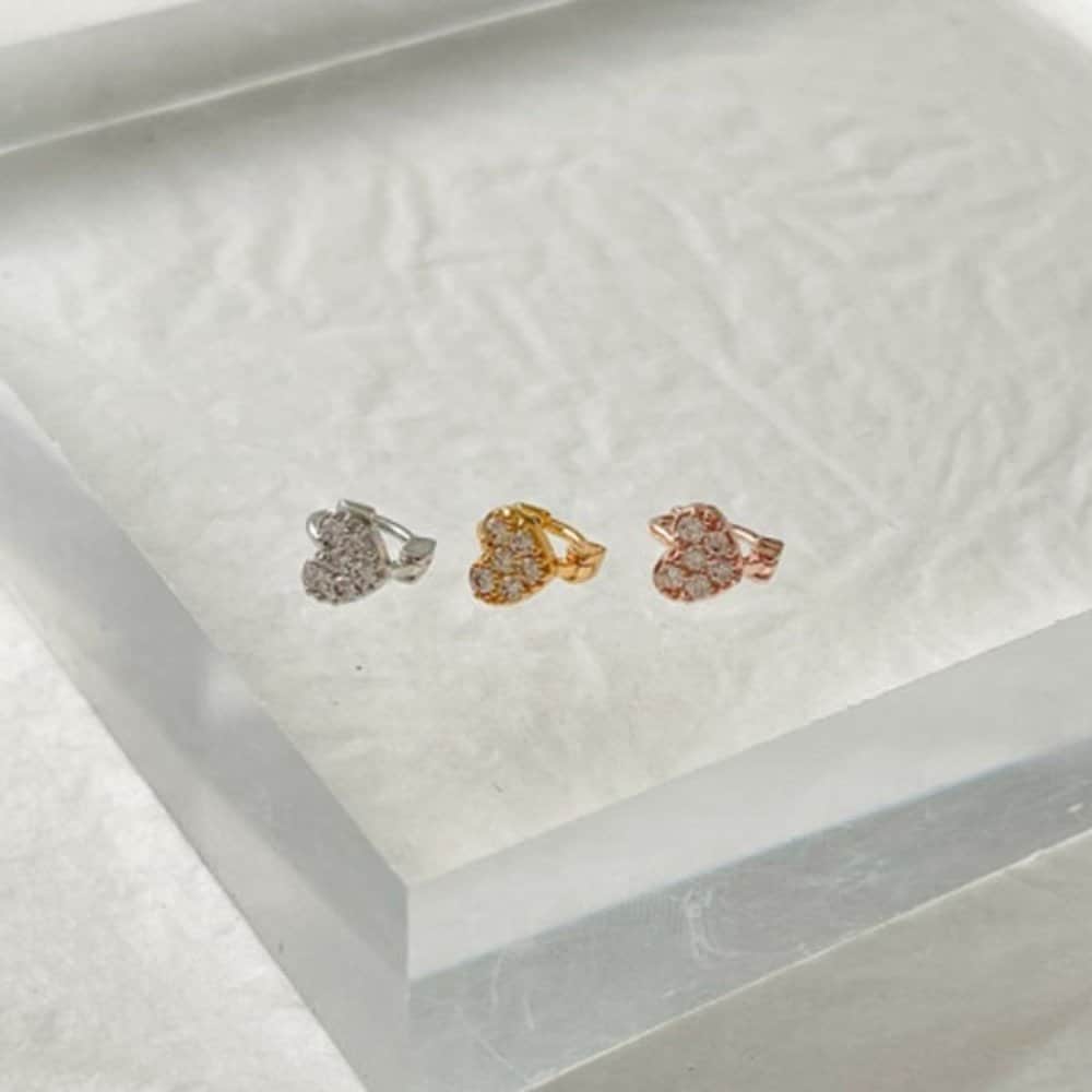 Piercing Earrings Piercing Earrings Ggd One Touch Big Heart X (2 Pieces)