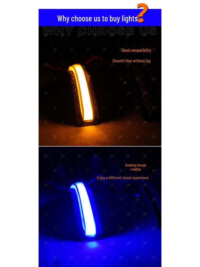 Jaguar XJ Зеркало заднего вида с последовательным указателем поворота и синим ДХО - Модификация