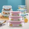1/2/3 Grids Thickened Leak Proof Microwave Safe Food Crisper High Borosilicate Glass Bento Box With Lids Airtight Lunch Boxes