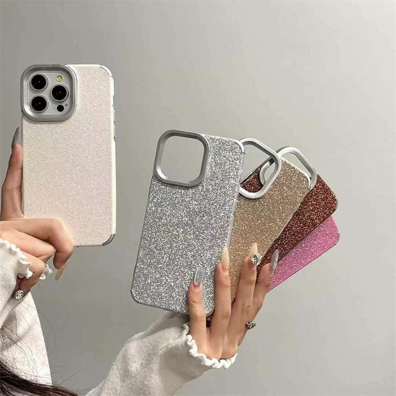 Роскошный блестящий однотонный чехол для телефона с покрытием для iPhone 16 15 14 13 12 Pro Max 14 15 Plus 11, модный блестящий мягкий чехол