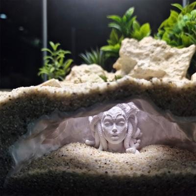 Напечатанная на 3D-принтере пещера-тоннель для аквариума, укрытие, натуральное украшение для аквариума с рыбами и креветками, с отверстиями для обзора под разными углами, аксессуар для аквариума с живыми растениями