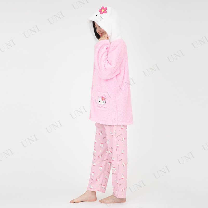 Hello Kitty Cosplay Gown Poodle Boa Long Sleeve Top with Ears Warm Size SAN1872 [SAZAC] Women's M-L