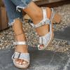 Women's Wide Width Buckle Sandals, Chunky Heel Summer Slides, Wholesale High Heel Mules In Stock