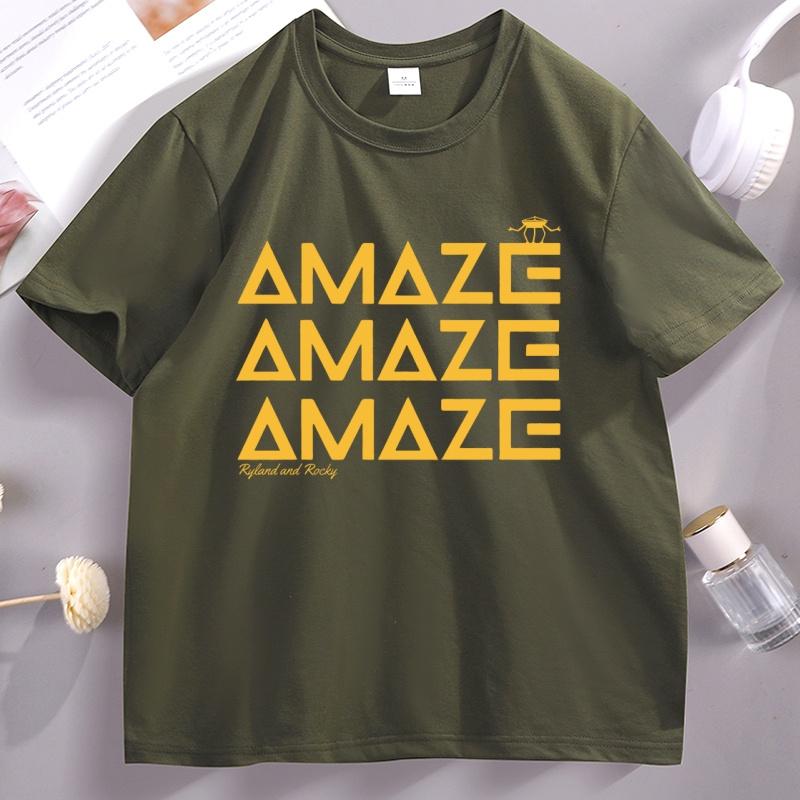 Project Hail Mary Rocky Tshirt AMAZE Book Lover Gift Bookish T Shirt Vintage Short Sleeve Cotton Printed Tshirt Male Clothes