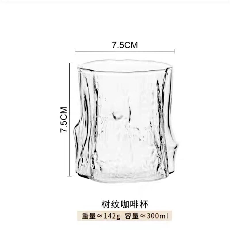 Стеклянные чашки для эспрессо в форме пня, антиожоговые кружки для латте, прозрачные стаканы для виски, коктейлей, напитков