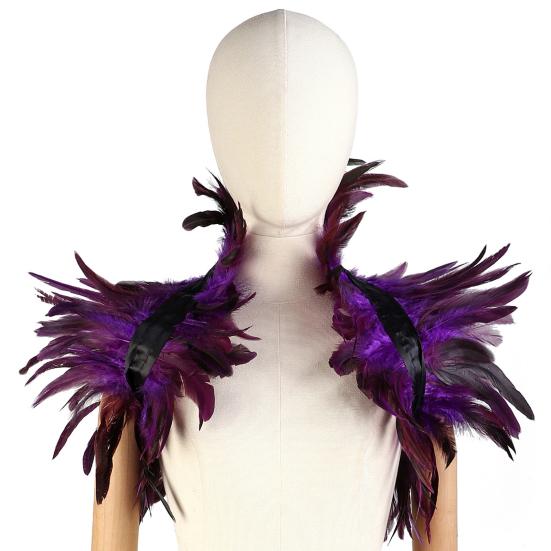Faux Feather Shawl Shoulder Wrap Cape Soft Adjustable Retro Gothic Collar Cosplay Party Stage Performance Faux Feather Scarf Dancer Costume