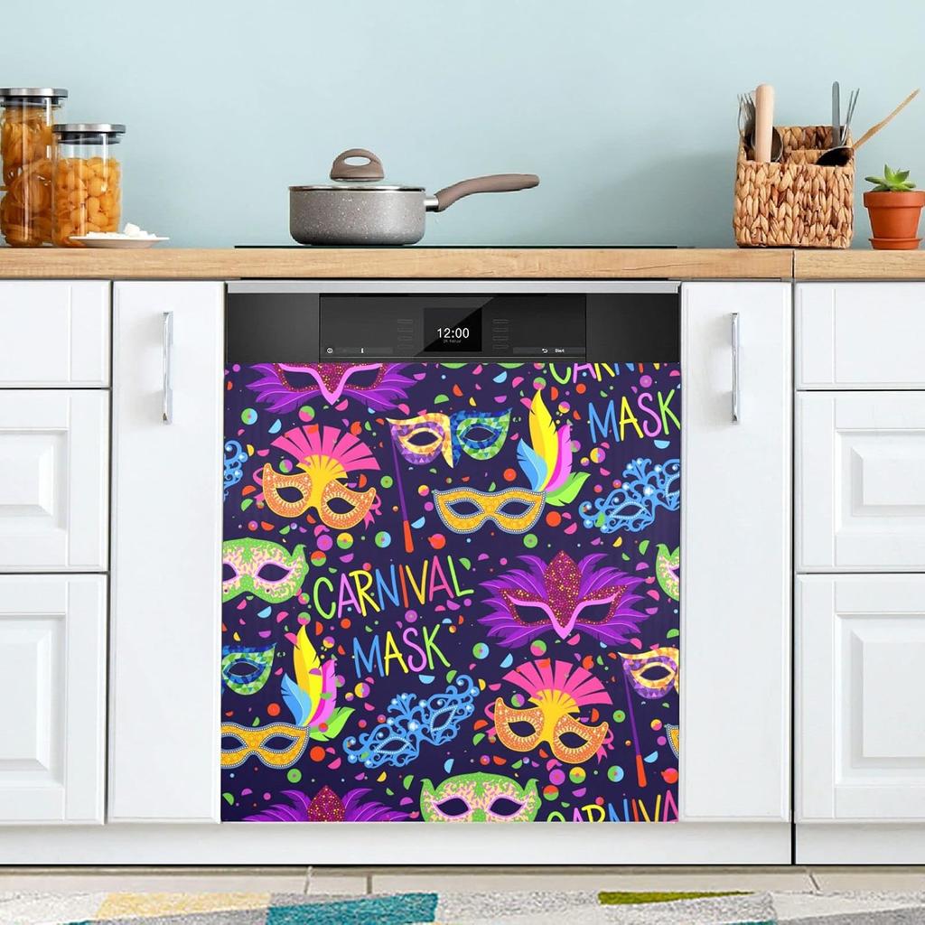 Кофейные темы Дизайн кафе Посудомоечная машина Магнит Чехол Магнитная наклейка Крышка дверной панели посудомоечной машины Магнит для холодильника Лист с наклейками Декор для кухни