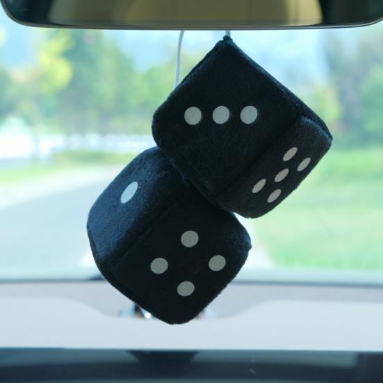 Подвеска в виде плюшевой игральной кости со шнурком, винтажное подвесное украшение для автомобиля, снятие стресса
