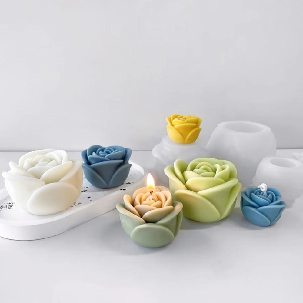 3D Candle Making Mold Rose Flower Shape Resin Craft Mold Creative Flower Mold Soap Making