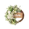Welcome Rattan Wreath: Home Decor Plant Ornament for Door or Wall Hanging