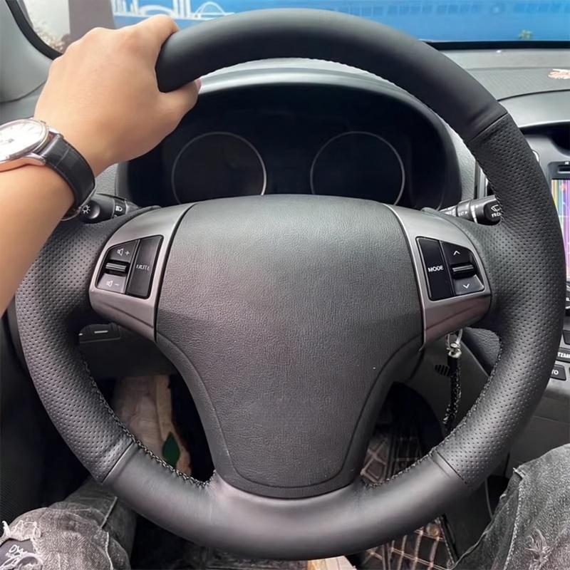 Auto Interior Accessories Hand Stitched Non-slip Artificial Leather 2008 - 2010 Steering Wheel Cover For Hyundai Elantra