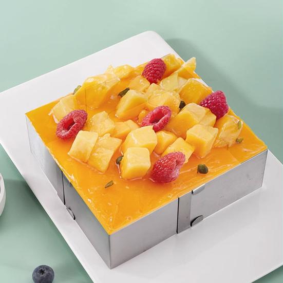 Кольцо для мусса из нержавеющей стали, большой квадрат, регулируемый размер, легко чистится, удобная форма для чистки торта