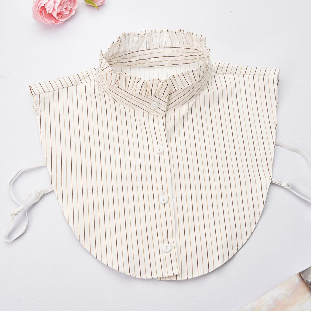 Stand Striped Half-Shirt False Collar for Women's Shirt Blouse Tops Removable Detachable Collars Women Fuax Cols