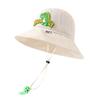 Spring and summer new sunshade bucket hat children, cute cartoon little dinosaur basin hat fashion outdoor beach hat