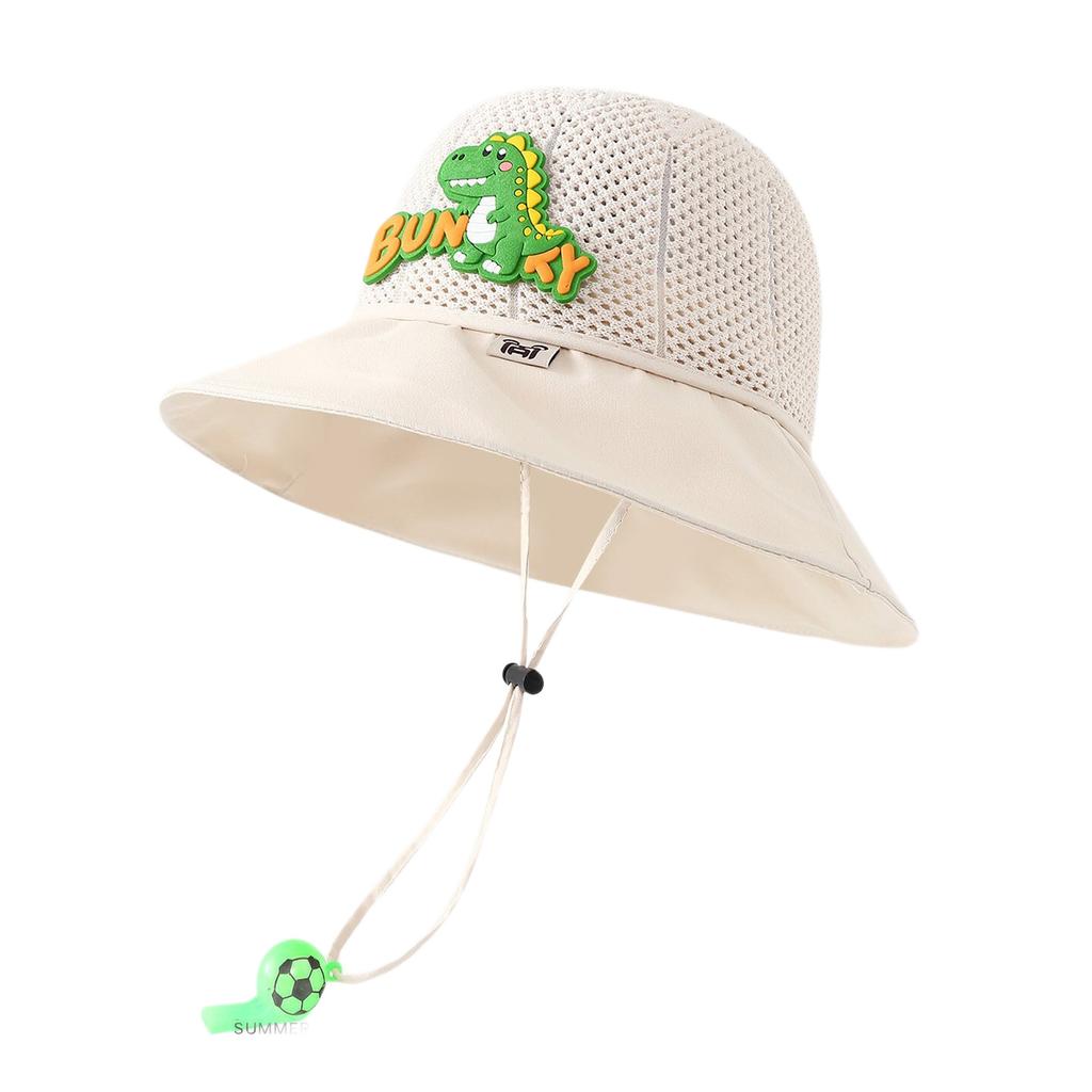 Spring and summer new sunshade bucket hat children, cute cartoon little dinosaur basin hat fashion outdoor beach hat
