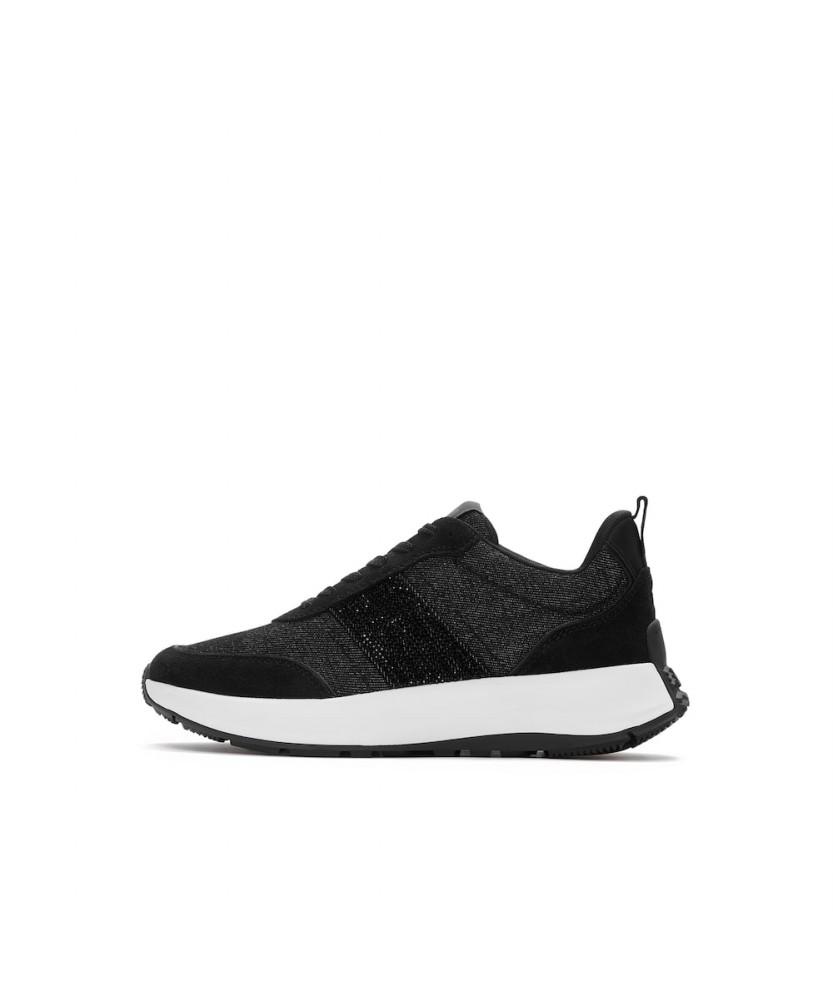 Кроссовки Fitflop F-Mode Flow с кристаллами Джинсовые/замшевые - Черный деним (Ft61K2N084)