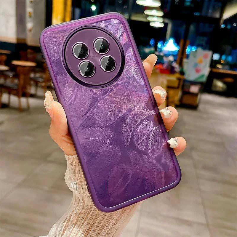 For Honor 200 Smart 5G 200 Lite Luxury Feather Glitter Soft Silicone Case for Honor X7C 4G X9C X60pro Lens Camera Protection Film Clear Bumper