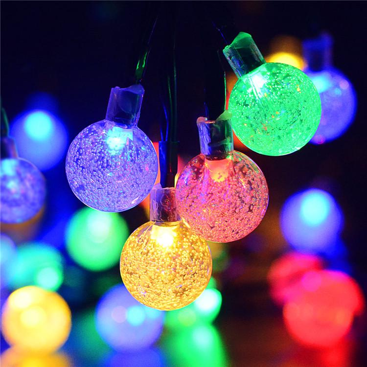 50/100 LED Crystal Ball Solar Outdoor Garland Garden String Lights Birthday Decoration