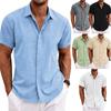 Summer Men Casual Button Down Sweat Shirt Shirt Beach Short Sleeve Notch Lapel Shirts Plus Size