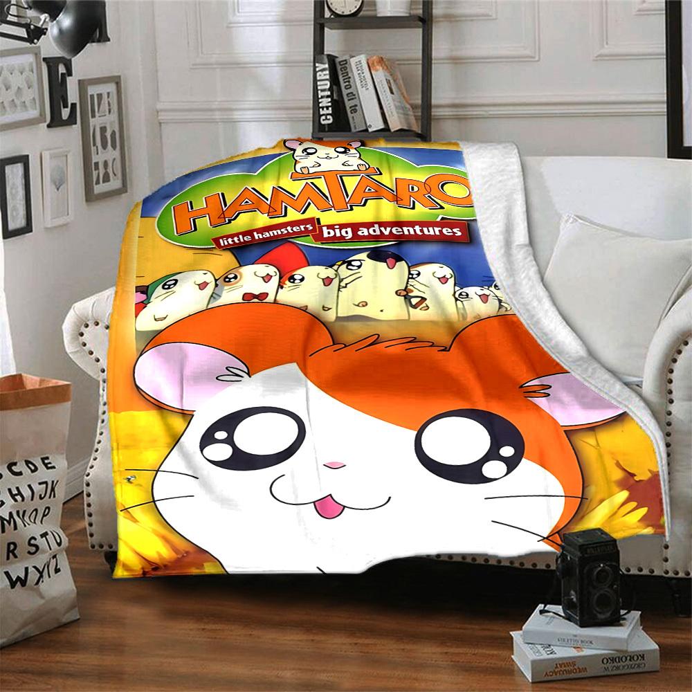 1pc Hamtaro Blanket Versatile for Couch, Office Bed
