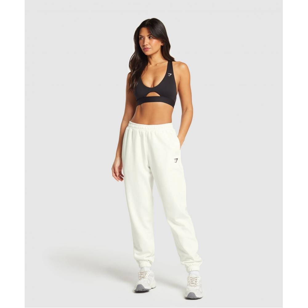 Gymshark Тренировочные флисовые джоггеры мягкие белые B7a4d Wcmy